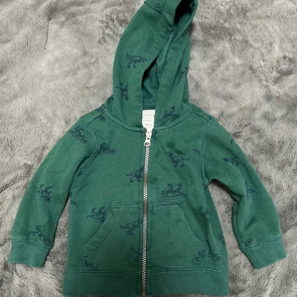 Carter's Green Zip-Up Hoodie Sweatshirt